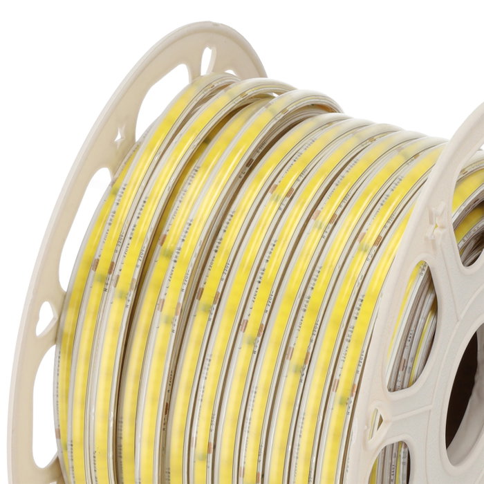 Tira de LEDs COB Autorectificada 220VAC 10W/m IP65 50 Metros Blanco Cálido 3000K