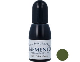 Tsukineko Tinta MEMENTO color olivar translúcida recarga 15ml Bote cánula