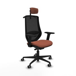 PIQUERAS Y CRESPO Silla de oficina Mardos con mecanismo Sincro/Traslack, Marrón y Negro