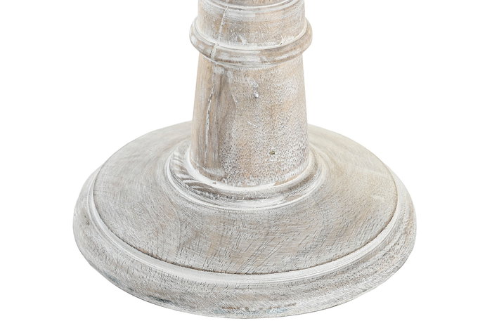 DKD Home Decor Candelabro Blanco Mango y Metal 17.5 x 57 x 17.5 cm