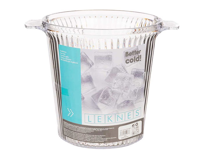 Leknes Cubitera Rayada Plástico Transparente 2 L 16.5 x 17 x 21 cm (Set de 12)