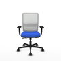 PIQUERAS Y CRESPO Silla de oficina Haches Azul y Blanco con mecanismo Sincro/Traslack
