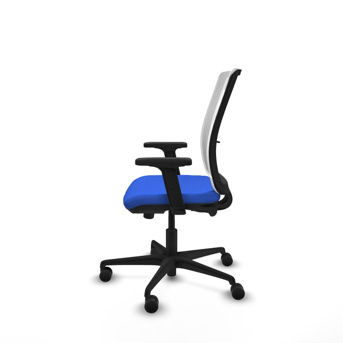 PIQUERAS Y CRESPO Silla de oficina Haches Azul y Blanco con mecanismo Sincro/Traslack
