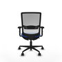 PIQUERAS Y CRESPO Silla de oficina Haches Azul y Blanco con mecanismo Sincro/Traslack