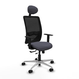 PIQUERAS Y CRESPO Silla de oficina Zulema con mecanismo Sincro/Traslack, Gris oscuro y Negro