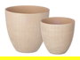 Ibergarden Set de 2 Macetas Cuadradas Beige de Cerámica, 20 cm y 25 cm (Set de 2)