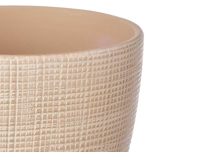 Ibergarden Set de 2 Macetas Cuadradas Beige de Cerámica, 20 cm y 25 cm (Set de 2)