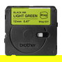 Brother Cinta de Etiquetas BTAG-G31, 12 mm x 4 m, Negro sobre Verde, Compatible con P-touch PT-N10, PT-N20, PT-N25BT