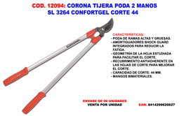 CORONA Tijera de poda de dos manos SL 3264 Confortgel corte 44