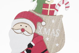 DKD Home Decor Figura Navidad Tradicional Rojo Verde MDF 5 x 25.5 x 16 cm (6 Unidades)