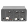 Digitus Conmutador KVM 2 Puertos Dual Display 4K Ultra HD DisplayPort USB, 3840 x 2160 Pixeles, Negro, DA-70866