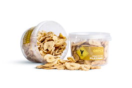 Miniorycs Snack Plátano 145gr para Conejos y Roedores, 100% Natural, Alto en Fibra