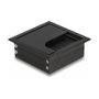 DeLOCK Pasacables para montaje en mesa con cepillo 80 x 80 x 28 mm negro