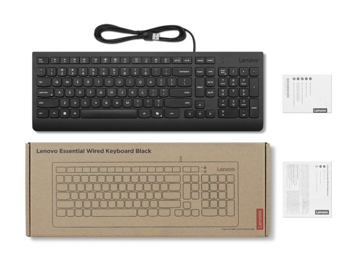 Teclado lenovo usb esencial corded. nueva generacion de teclados con tecla copilot