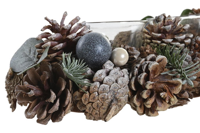 DKD Home Decor Portavelas Piña Cristal Decapé Natural DKD Home Decor Portavelas Piña Cristal Decapé Natural