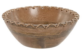 DKD Home Decor Bol de Mango y Ratán Trenzado Natural