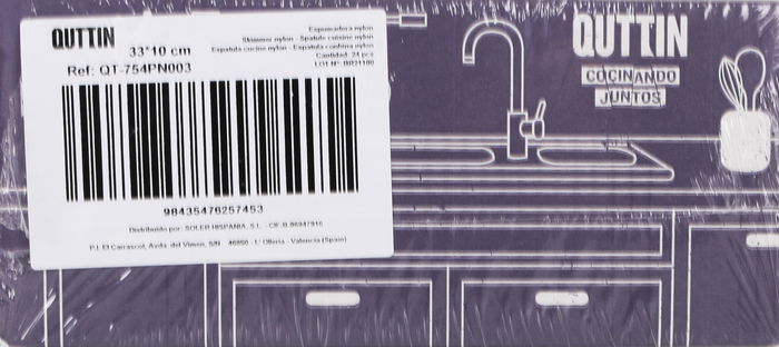 Quttin Espumadera de Nylon Negra 33 cm x 10 cm (24 Unidades)