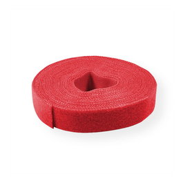 VALUE Cinta de velcro en rollo roja de 10mm x 25m