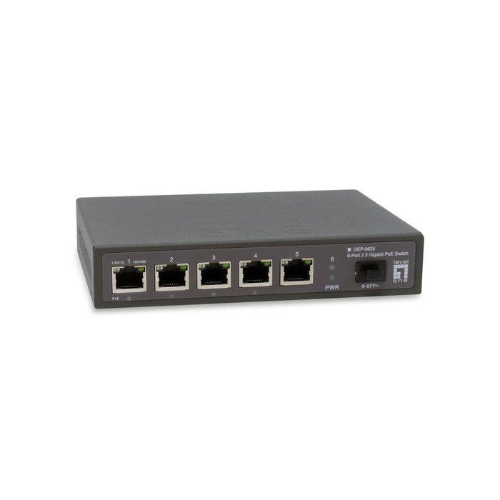 Level One GEP-0625 Switch 2.5G Ethernet No Administrado con PoE+