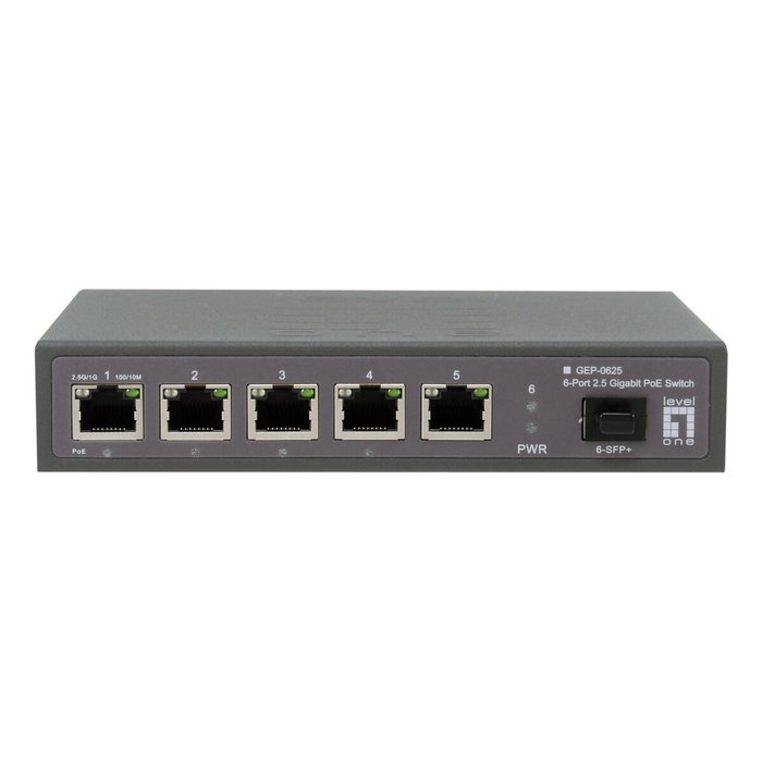 Level One GEP-0625 Switch 2.5G Ethernet No Administrado con PoE+