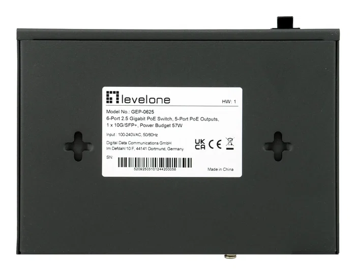 LevelOne Switch No Administrado GEP-0625 - 5 Puertos Ethernet 2.5G (100/1000/2500) con 4 Puertos PoE+ y Presupuesto 65W - Negro LevelOne Switch No Administrado GEP-0625 - 5 Puertos Ethernet 2.5G (100/1000/2500) con 4 Puertos PoE+ y Presupuesto 65W - Negro