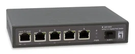 LevelOne Switch No Administrado GEP-0625 - 5 Puertos Ethernet 2.5G (100/1000/2500) con 4 Puertos PoE+ y Presupuesto 65W - Negro
