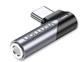 Vention Adaptador de Audio BGWH0 USB Tipo-C Macho a Jack 3.5 mm Hembra Gris