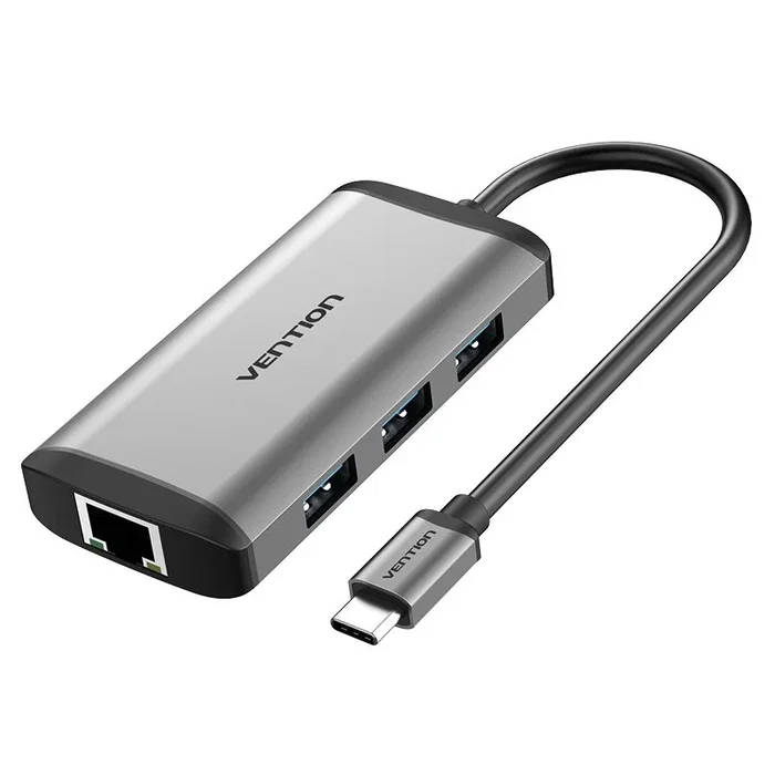 Vention CNCHB Docking Station USB-C con Puertos HDMI 4K, 3xUSB 3.0, RJ45 Gigabit y Carga Rápida PD 87W - Gris Vention CNCHB Docking Station USB-C con Puertos HDMI 4K, 3xUSB 3.0, RJ45 Gigabit y Carga Rápida PD 87W - Gris