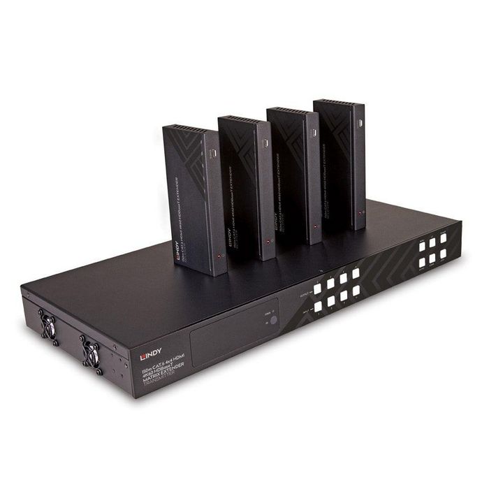 LINDY 150m Cat.6 4x4 HDMI 4K60 HDBaseT Matrix Extender
