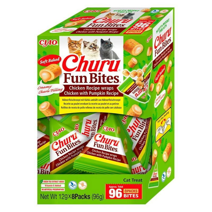 Churu Cat Fun Bites Pollo con Calabaza 8x12g Churu Cat Fun Bites Pollo con Calabaza 8x12g