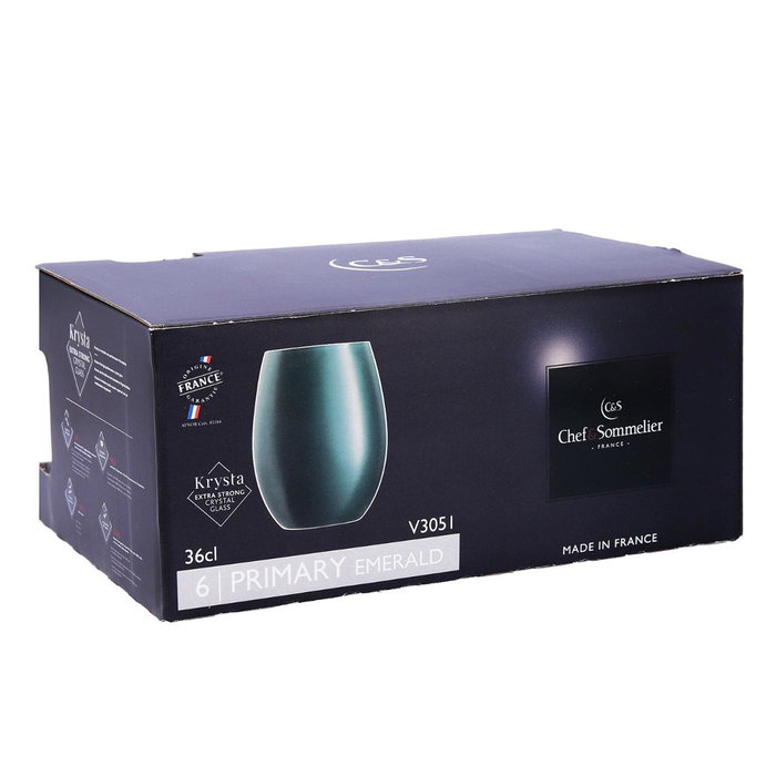 Chef & Sommelier Caja de 6 Vasos Altos Krysta Primary de 36 cL Verde Chef & Sommelier Caja de 6 Vasos Altos Krysta Primary de 36 cL Verde