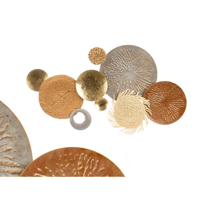 Decoración de Pared Gift Decor Marrón Gris Metal Papel Fibra natural 90,2 x 5,7 x 47 cm (2 Unidades)