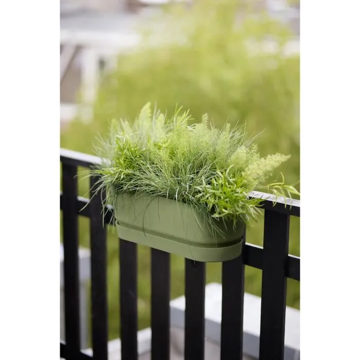 Elho Greenville Easy Balcony 52 Jardinera Verde Hoja Balcón L 21,2 x W 52 x H 19,4 cm
