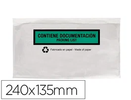 Q-connect Sobre Autoadhesivo Portadocumentos Multilingüe 240x135 mm sin Ventana Paquete 100 Unidades