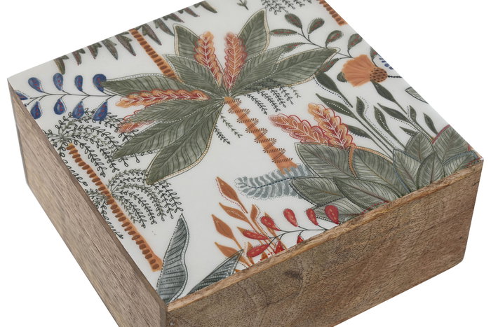 DKD Home Decor Joyero Set 2 Mango 18x18x9 Palmera Verde