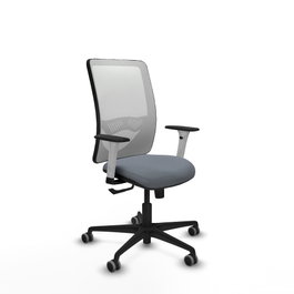 PIQUERAS Y CRESPO Silla de oficina Zulema con mecanismo Sincro, Gris y Blanco