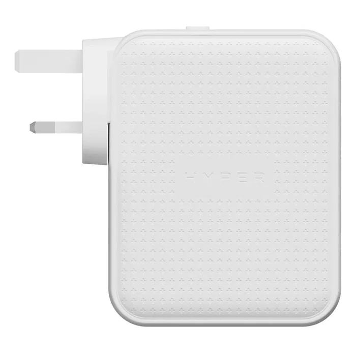 Hyper HJ1001WHWWGL Cargador GaN 145W USB-C con 4 Puertos (3x USB-C, 1x USB-A), Power Delivery 3.1, Quick Charge, carga simultánea para Portátil, Tableta, Smartphone - Blanco
