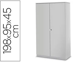 Iorder MM2000 - Armario Metálico de Oficina con 2 Puertas Batientes y 4 Estantes - Dimensiones 198x95x45 cm
