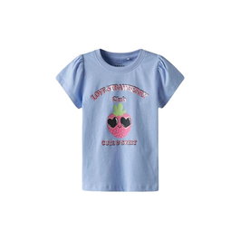 Camiseta de Manga Corta Infantil Name It Nmfvibeke Capsl Serenity Añil 7-9 Años