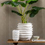 Jarrón Blanco Cerámica Decoración 18,50 X 18 X 27,50 cm