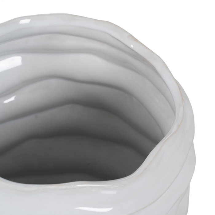 Jarrón Blanco Cerámica Decoración 18,50 X 18 X 27,50 cm