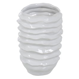 Jarrón Blanco Cerámica Decoración 18,50 X 18 X 27,50 cm