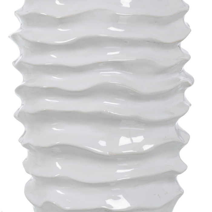 Jarrón Blanco Cerámica Decoración 18,50 X 18 X 27,50 cm
