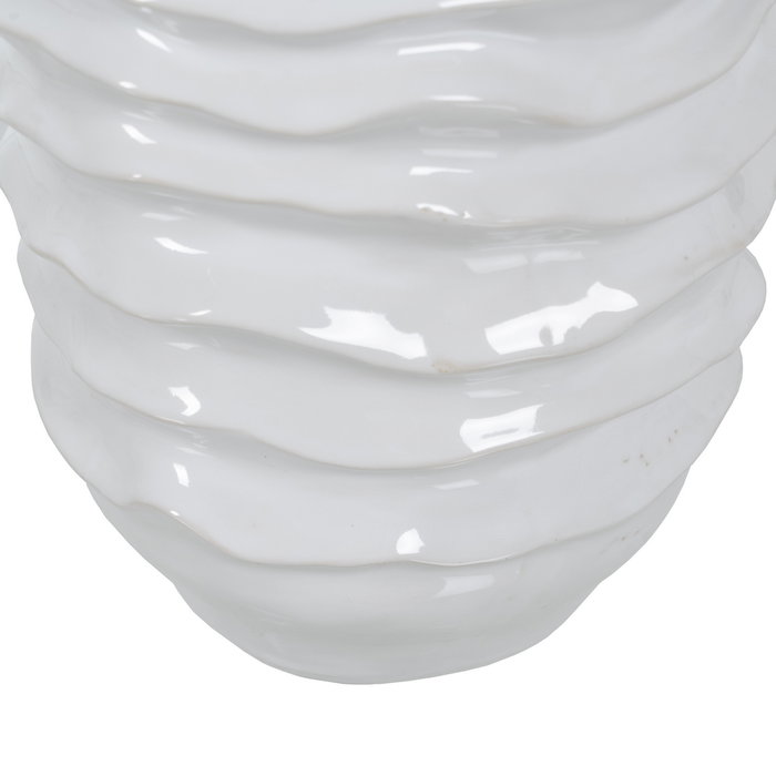 Jarrón Blanco Cerámica Decoración 18,50 X 18 X 27,50 cm