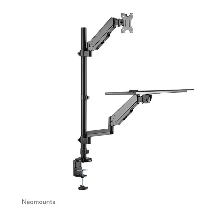 Neomounts DS90-325BL1 Soporte de sobremesa de pie/sentado para monitor 17-32" (43-81 cm), ajuste de altura 44-95 cm, inclinación y giro, carga 9 kg, negro
