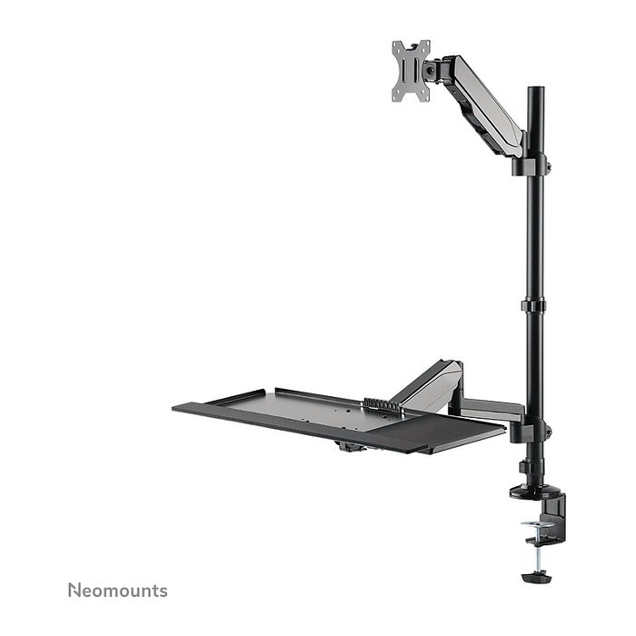Neomounts DS90-325BL1 Soporte de sobremesa de pie/sentado para monitor 17-32" (43-81 cm), ajuste de altura 44-95 cm, inclinación y giro, carga 9 kg, negro