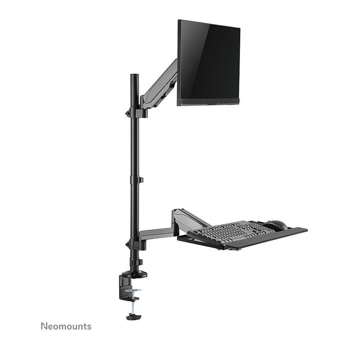 Neomounts DS90-325BL1 Soporte de sobremesa de pie/sentado para monitor 17-32" (43-81 cm), ajuste de altura 44-95 cm, inclinación y giro, carga 9 kg, negro