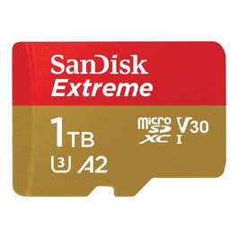 SanDisk Extreme microSDXC Tarjeta de Memoria 1TB UHS-I A2 V30 - Velocidades hasta 190MB/s Lectura, 130MB/s Escritura - Resistente para Grabación 4K UHD, Drones y Smartphones