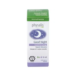 Physalis Good Night Sinergia - Aceite Esencial para el Reposo Nocturno, 13 Aceites Esenciales Biológicos, 10 ml