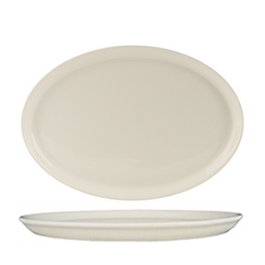 SUMMA Valet Fuente Oval para Vajilla, 34x24 cm, Vitro Porcelana Color Marfil
